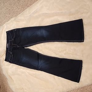 Dark Silver Jean Flares